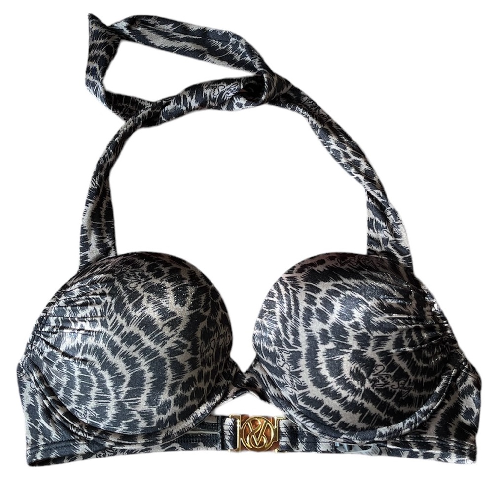 Victoria’s Secret Bombshell Push-Up Bikini Top VS swim 32B  animal print